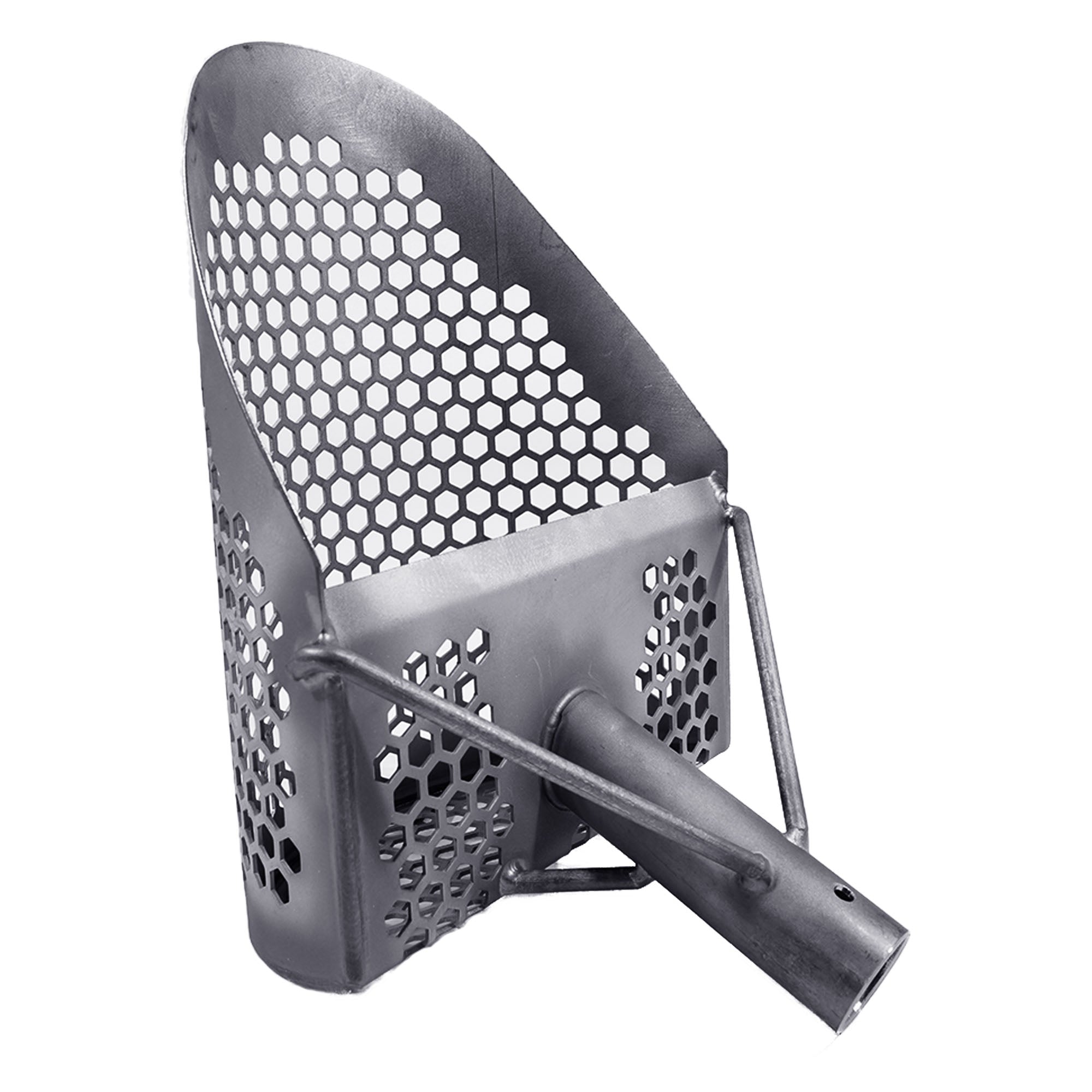 Dune Scoops Titanium Beach Sand Scoop 1.5mm Titanium Sheet /10 mm Hexahedron Holes and Titanium Rod with Handle