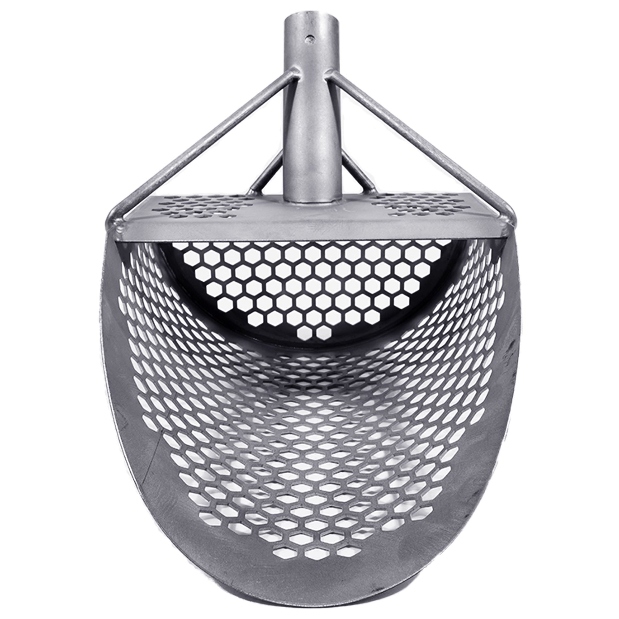 Dune Scoops Titanium Beach Sand Scoop 1.5mm Titanium Sheet /10 mm Hexahedron Holes and Titanium Rod with Handle