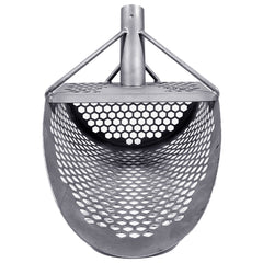 Dune Scoops Titanium Beach Sand Scoop 1.5mm Titanium Sheet /10 mm Hexahedron Holes and Titanium Rod with Handle