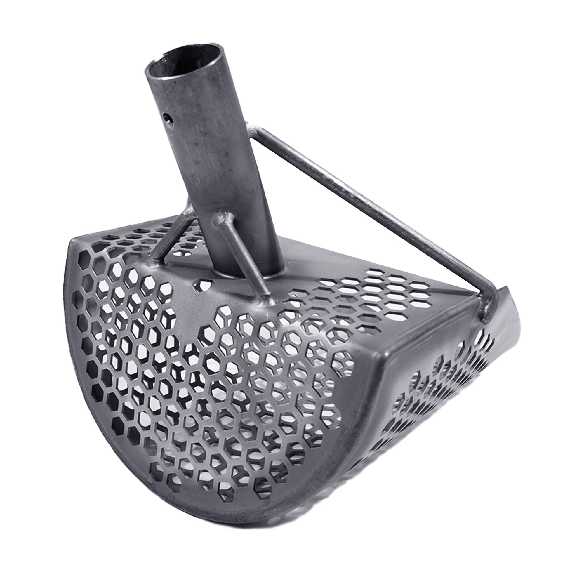 Dune Scoops Titanium Beach Sand Scoop 1.5mm Titanium Sheet /10 mm Hexahedron Holes and Titanium Rod with Handle
