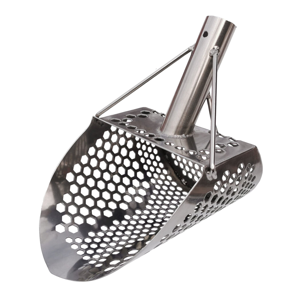CooB  9" x 6.25" Stainless Steel Sand Scoop - Hexagon Holes