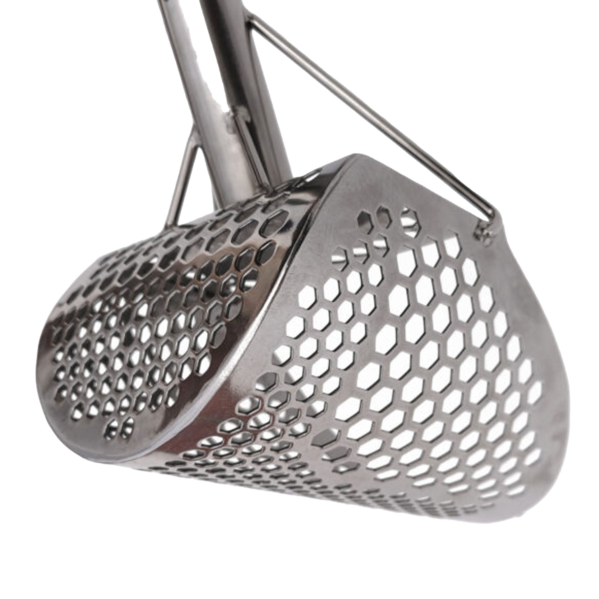 CooB  9" x 6.25" Stainless Steel Sand Scoop - Hexagon Holes