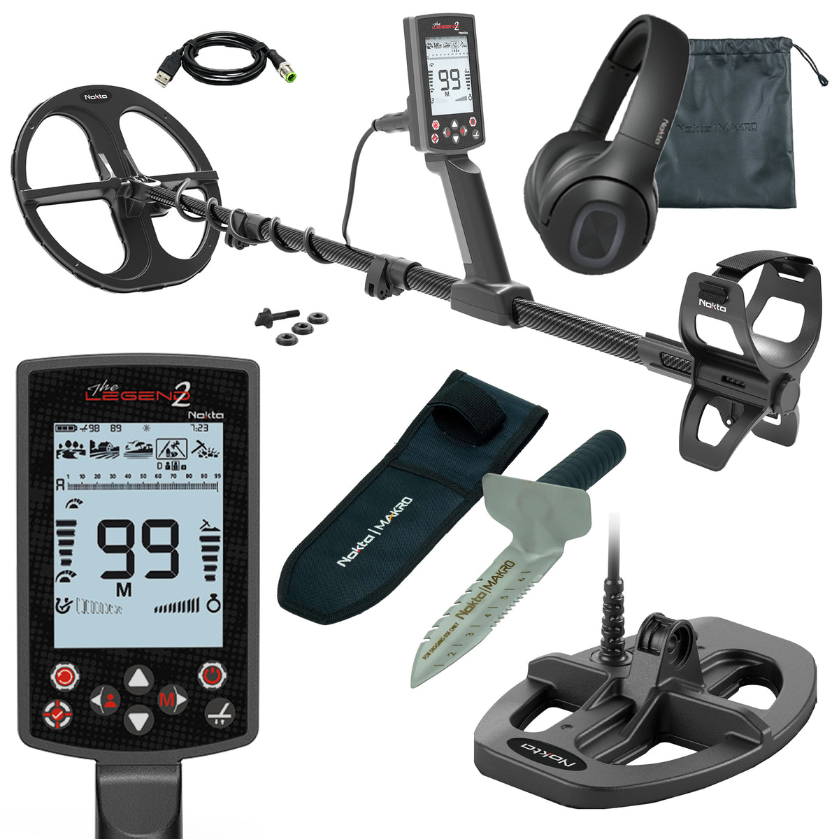 Nokta The Legend 2 SMF Waterproof Metal Detector with LD28 11", LD21 8", and Accupoint Pinpointer