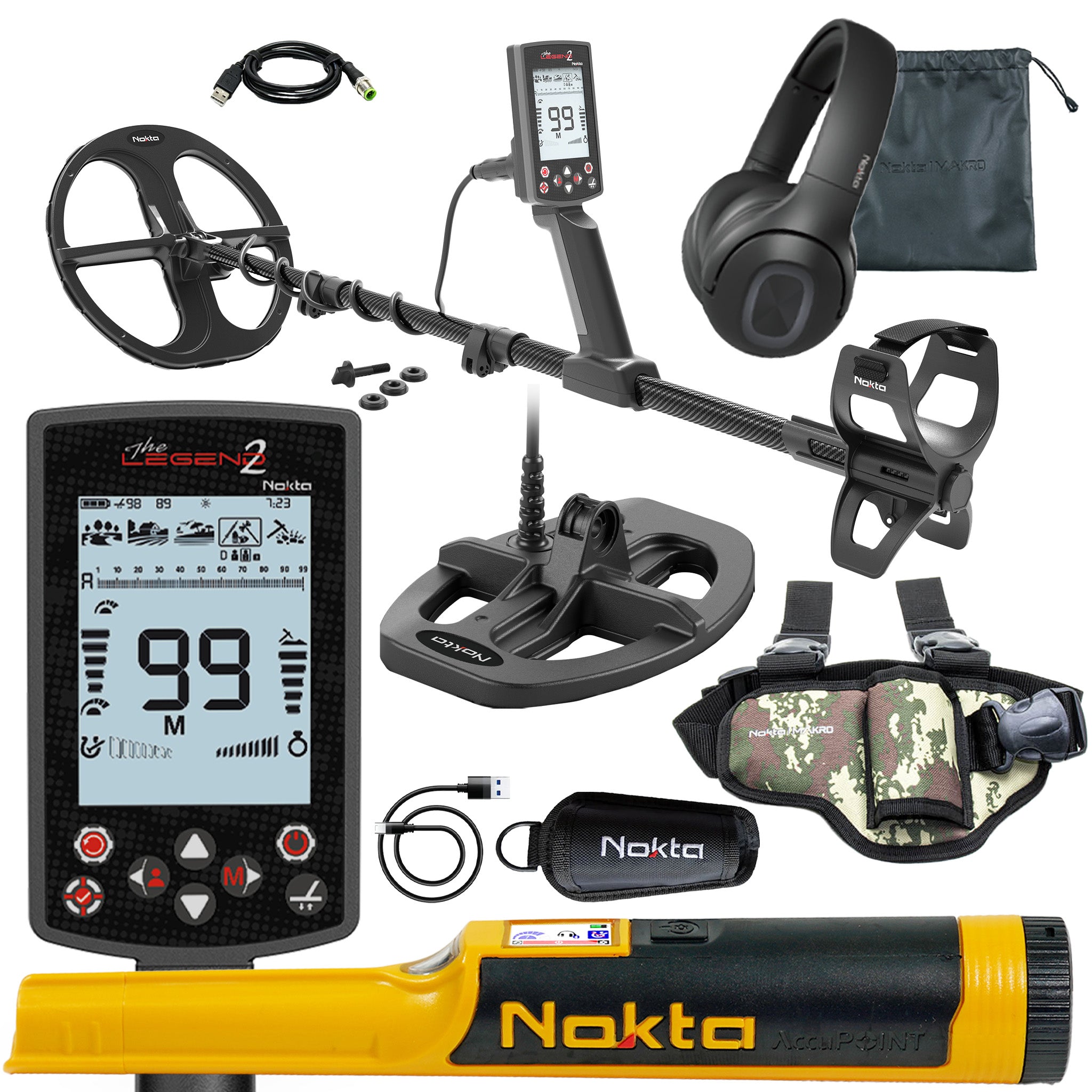 Nokta The Legend 2 SMF Waterproof Metal Detector with FREE Accupoint Pinpointer and Leg Holster