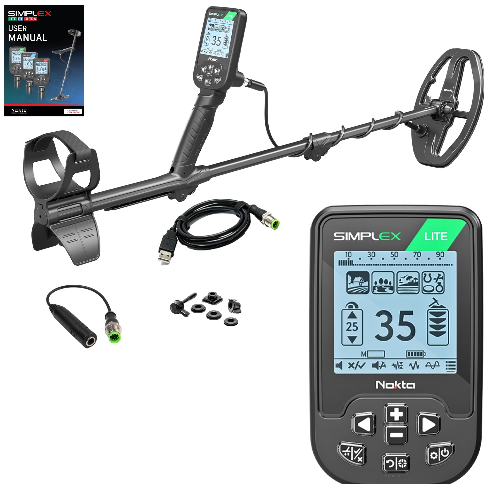 Nokta Simplex LITE Waterproof Metal Detector with 9.5 x 6