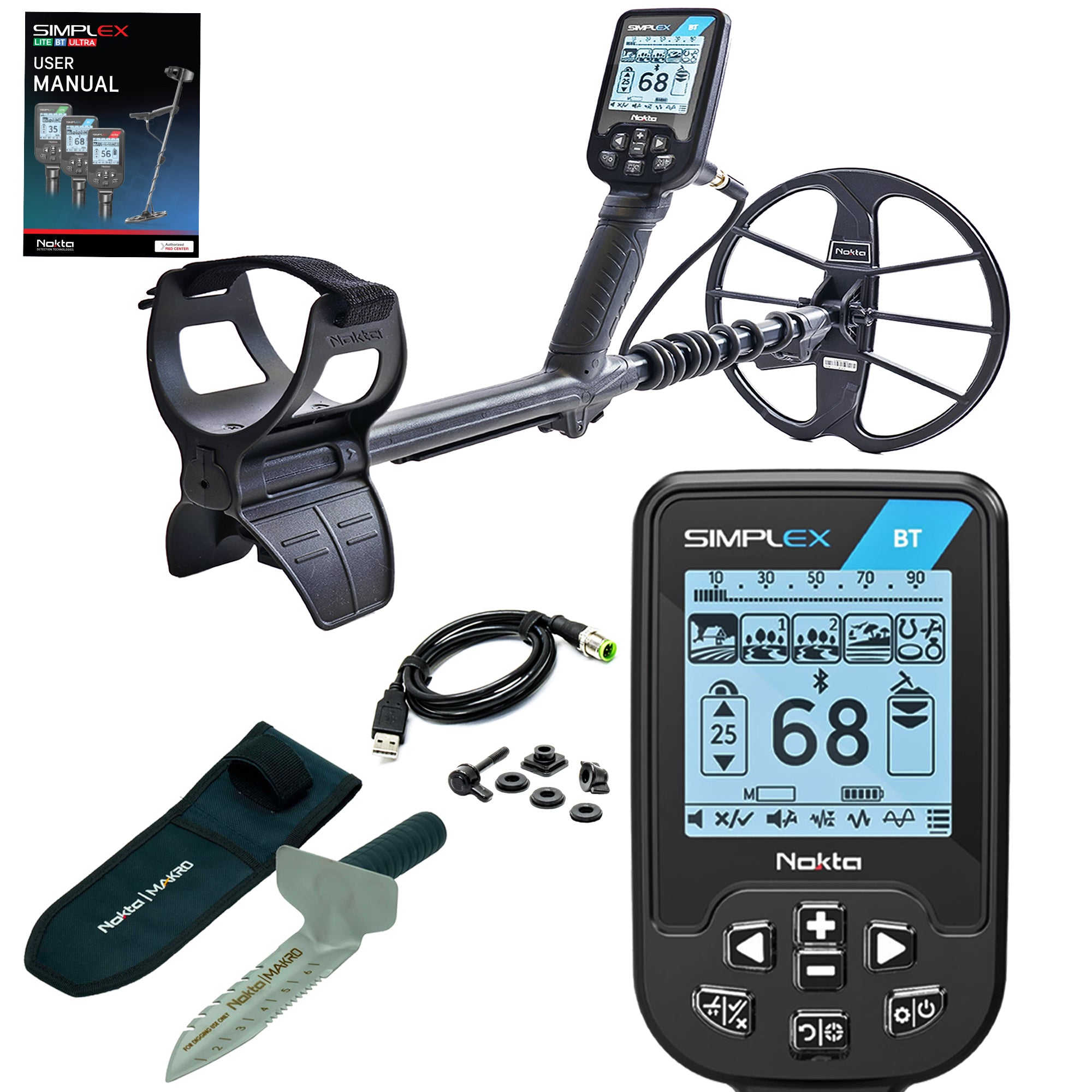 Nokta Simplex BT Waterproof Metal Detector with 11