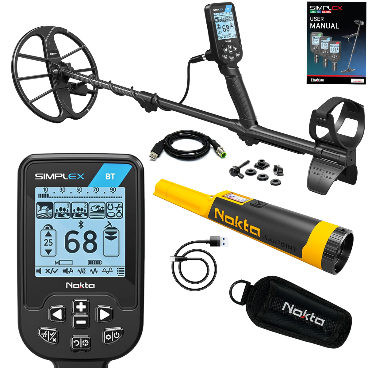 Nokta Simplex BT Waterproof Metal Detector with Accupoint Pinpointer