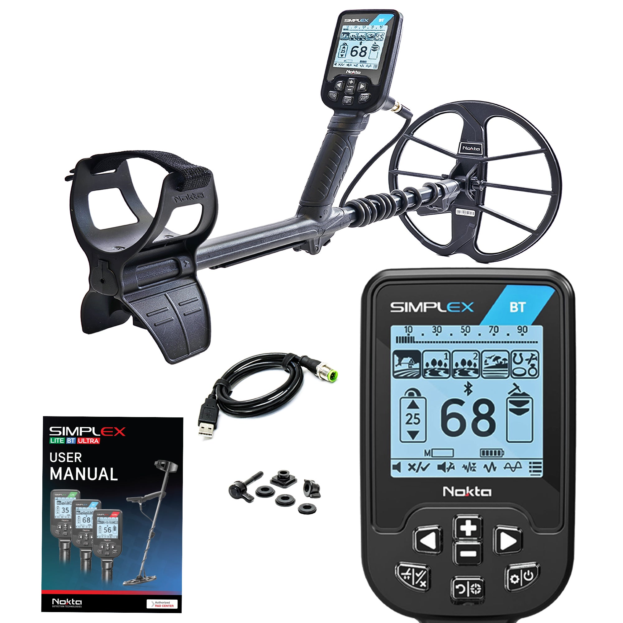 Nokta Simplex BT Waterproof Metal Detector with 11" DD Coil – Detector ...