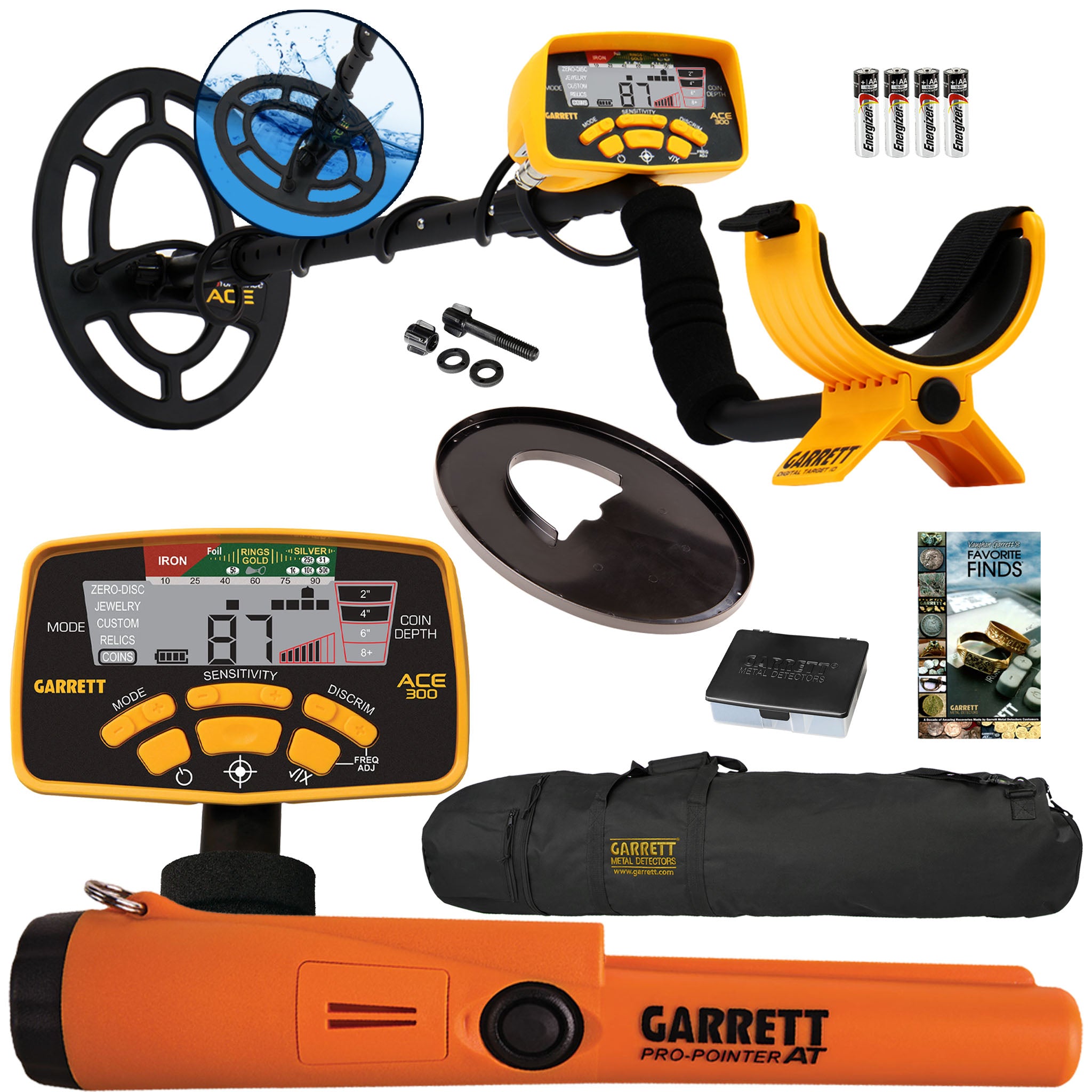 Garrett ACE 300 Metal Detector Special w/ Pinpointer, Box, Book, Bag