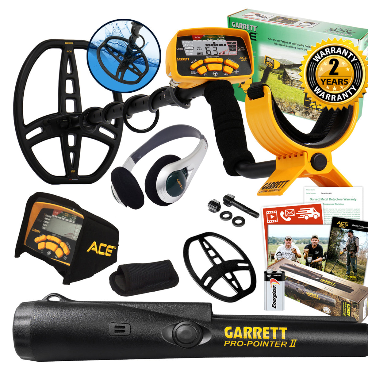 Garrett ACE 400 Metal Detector Fall Special with Pro Pointer II & 3 Accessories