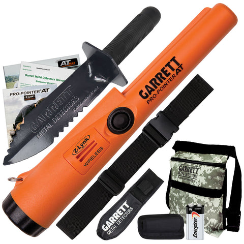 Garrett Pro Pointer AT Z-LYNK Pinpointer with Camo Pouch Edge Digger and Belt