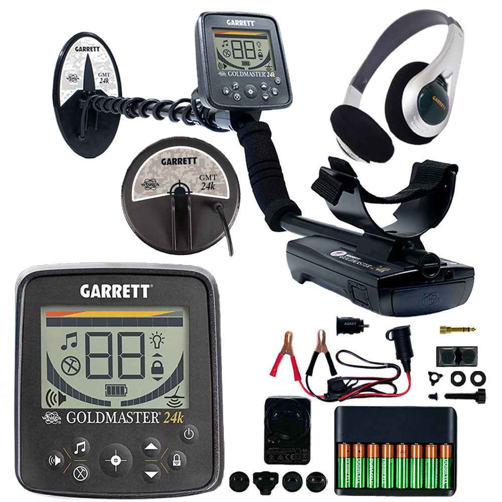 Garrett Goldmaster 24k Metal Detector w/ 6" x 10" DD Elliptical and 6" Round Concentric Coils