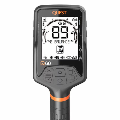 Quest Q60 Metal Detector with 13”X 9” BEASTX Waterproof Super Sport Coil (Open Box)