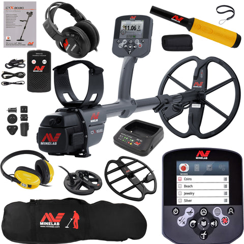 Minelab CTX 3030 Waterproof Metal Detector w/ Pro Find 35, 3 Search Coils & More