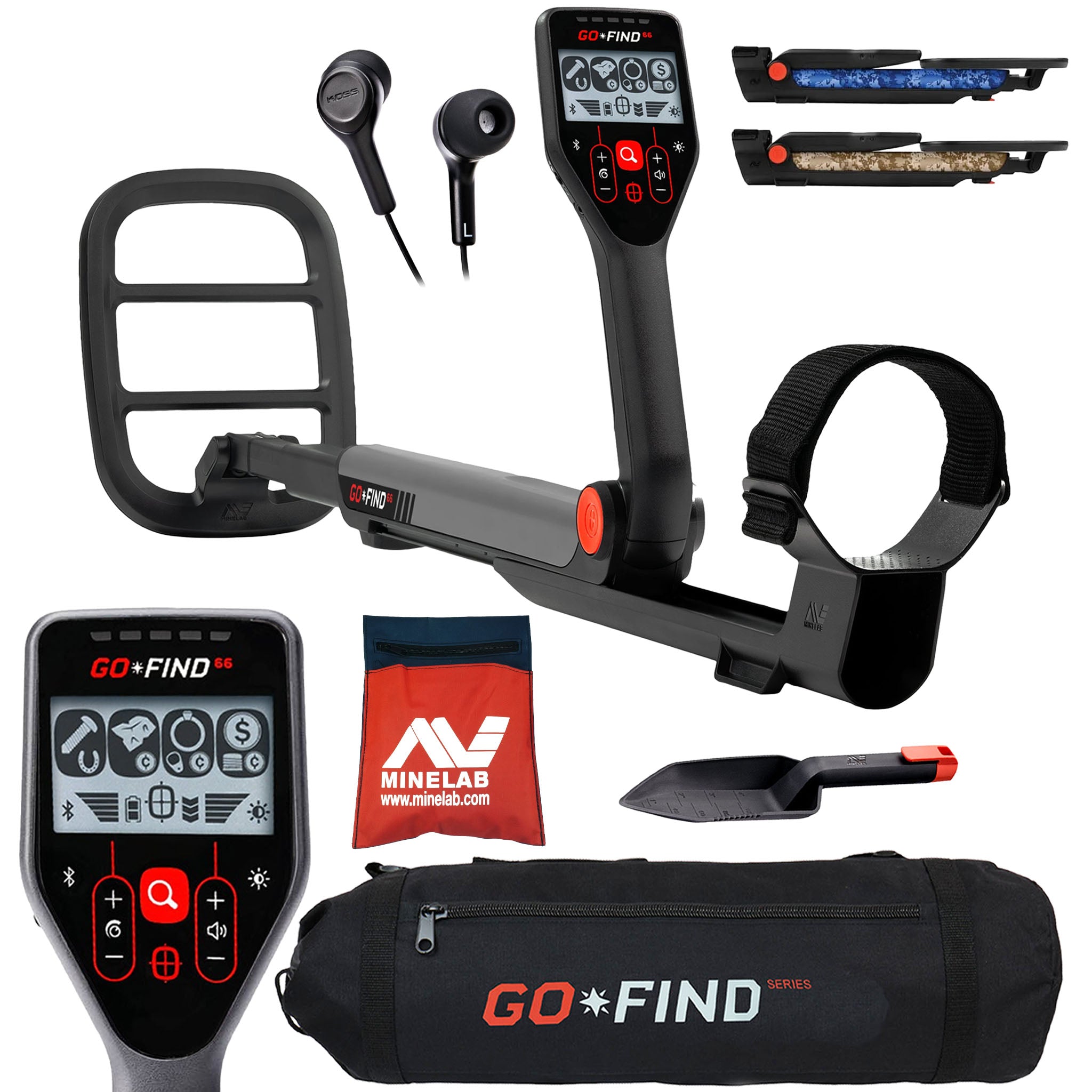 Minelab GO FIND 66 Detector Bundle with Treasure Finds Pouch & FREE Carry Bag