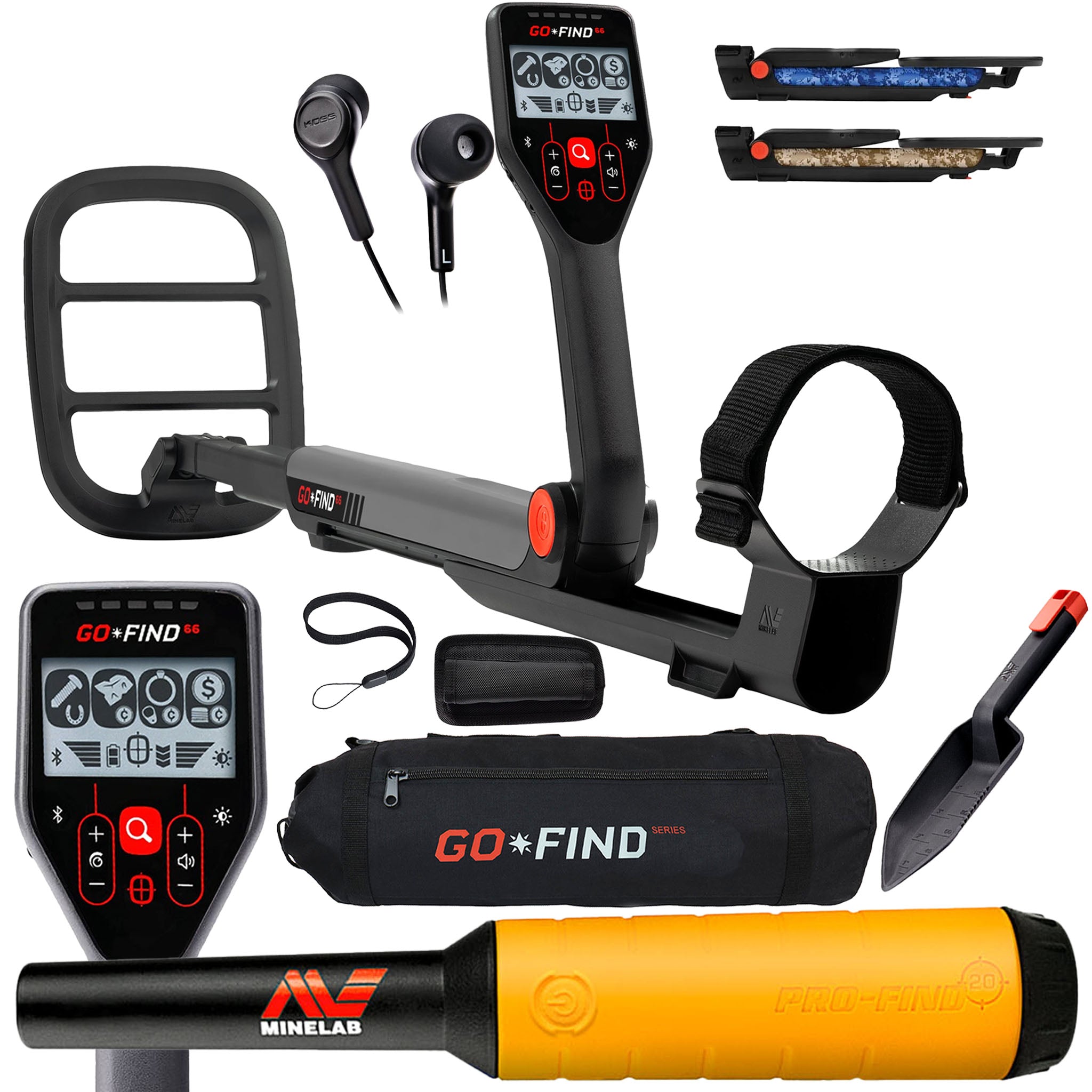 Minelab GO-FIND 66 Metal Detector with PRO-FIND 20 Pinpointer & FREE Black Carry Bag