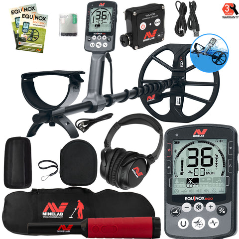 Minelab EQUINOX 800 Waterproof Metal Detector with Pro-Find 40 and Carry Bag