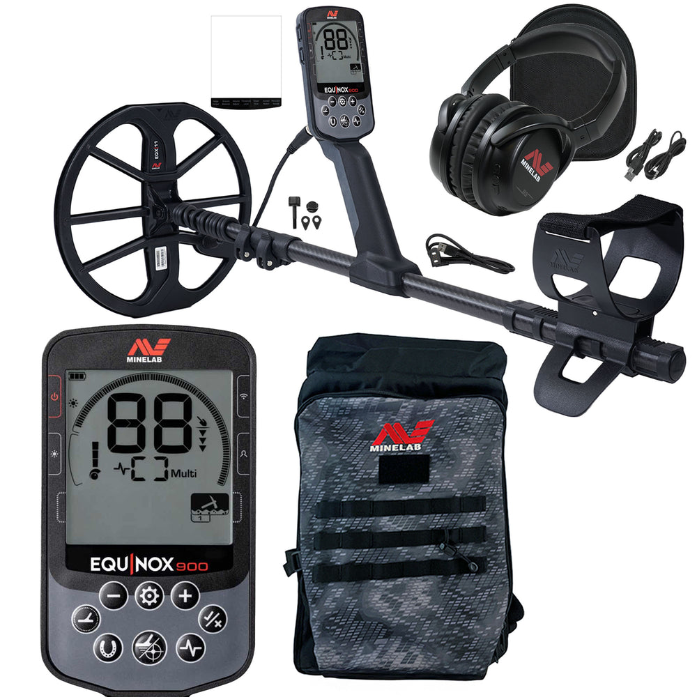 Minelab EQUINOX 900 Multi-IQ Metal Detector with Backpack