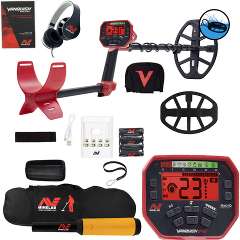 Minelab VANQUISH 540 Detector w/ 12 x 9 Coil, Pro-Find 15 Pinpointer & Carry Bag
