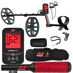 Minelab VANQUISH 560 Pro Pack Waterproof Multi-Frequency Metal Detector with V12x Coil, V8x Coil, PRO-FIND 40 Pinpointer, and Carry Bag