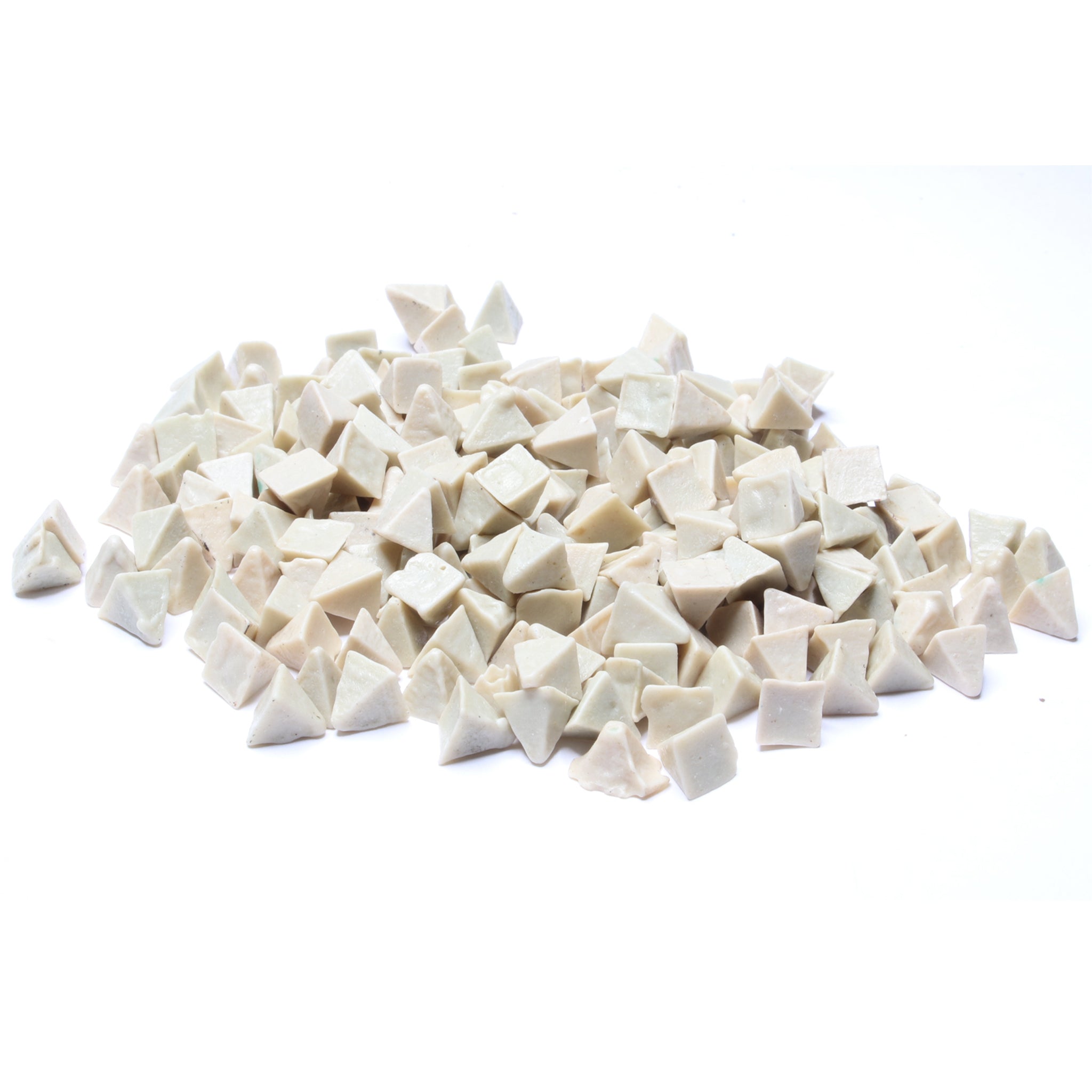 Raytech White Pyramid Tumbling Media – Precision Finishing for Vibratory Tumblers
