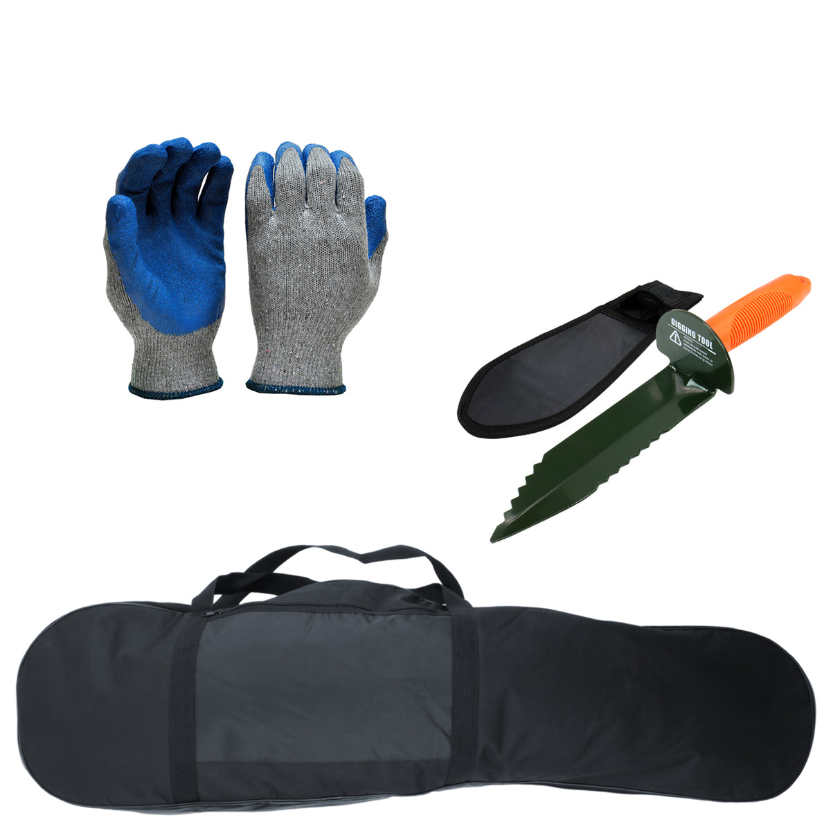 Metal Detecting Kit - Carry Bag, Gloves and Digger with Holster