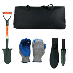 Metal Detecting Kit - 34"Shovel, Carry Bag, Gloves, and Digger with Holster