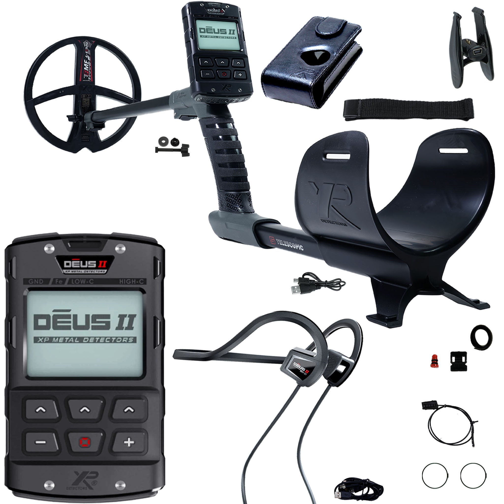 XP DEUS II Fast Multi Frequency RC Metal Detector with 9" FMF Search Coil