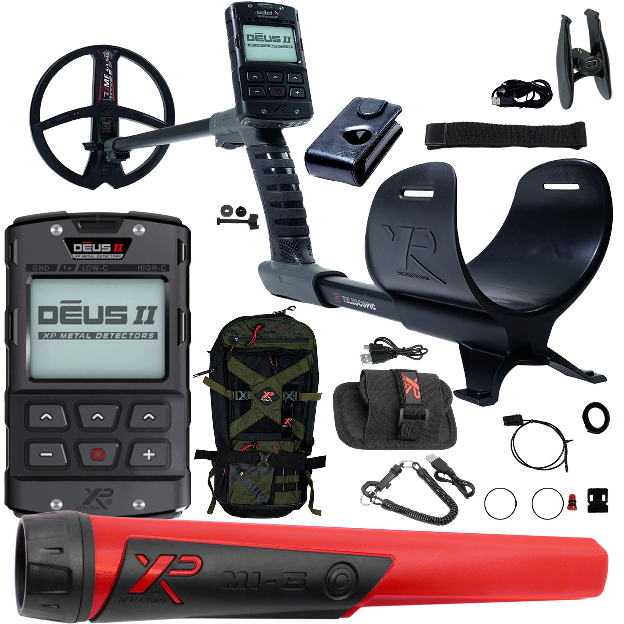 XP DEUS II Fast Multi Frequency RC Metal Detector with 9" FMF Search Coil