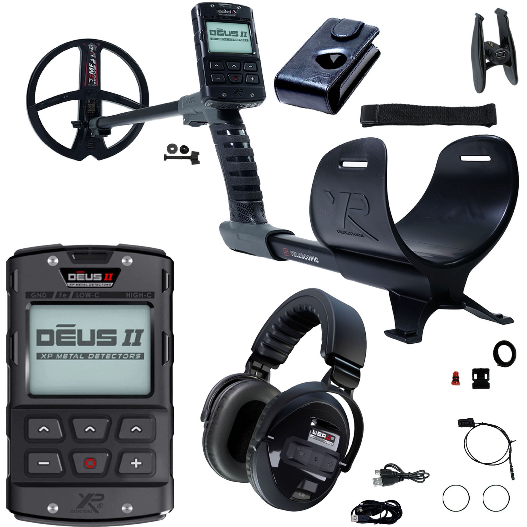 XP DEUS II Fast Multi Frequency RC Metal Detector with 9" FMF Search Coil
