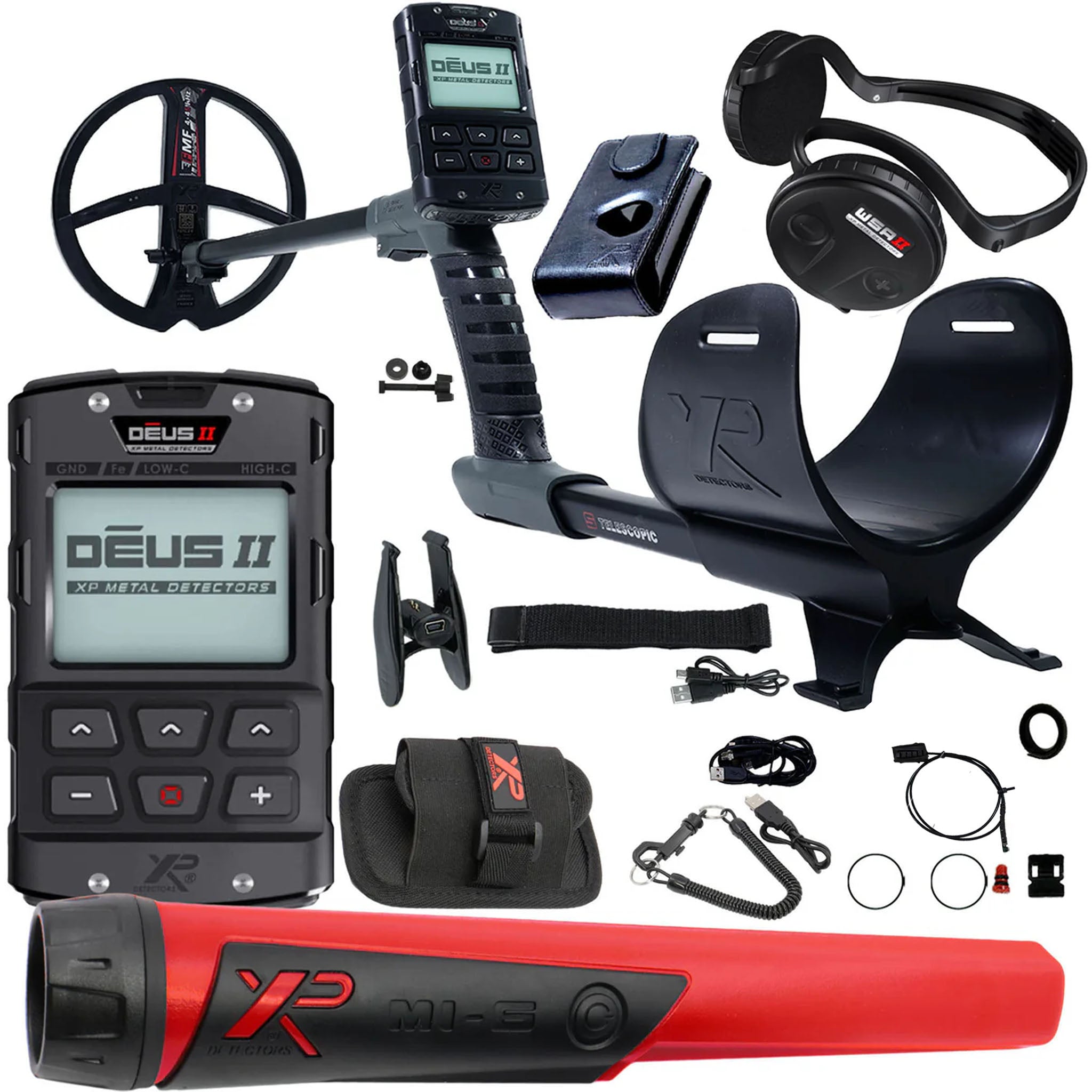 XP DEUS II Fast Multi Frequency RC Metal Detector with 9" FMF Search Coil