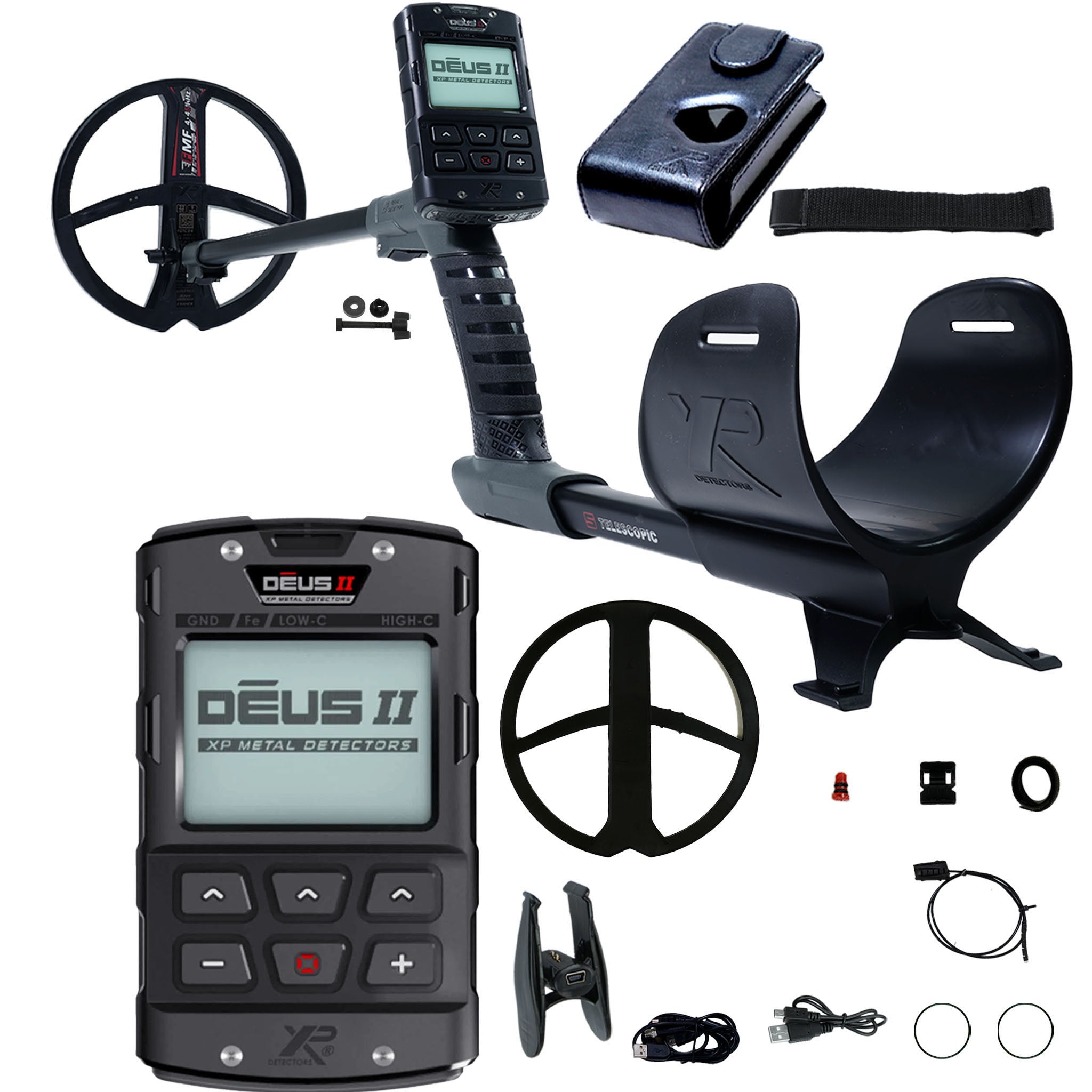 XP DEUS II Fast Multi Frequency RC Metal Detector with 9" FMF with Extra Search Coil Option
