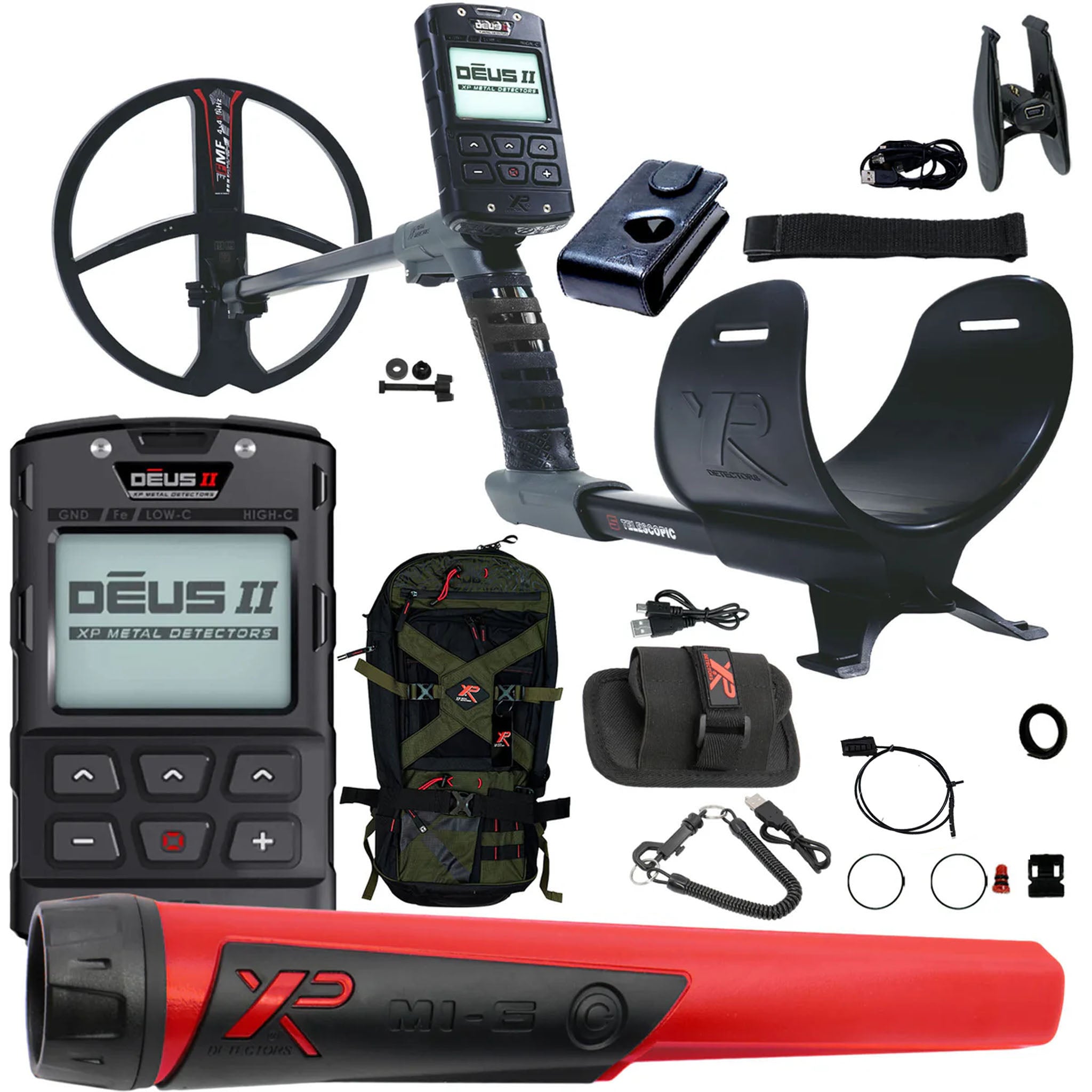XP DEUS II Fast Multi Frequency RC Metal Detector with 11" FMF Search Coil