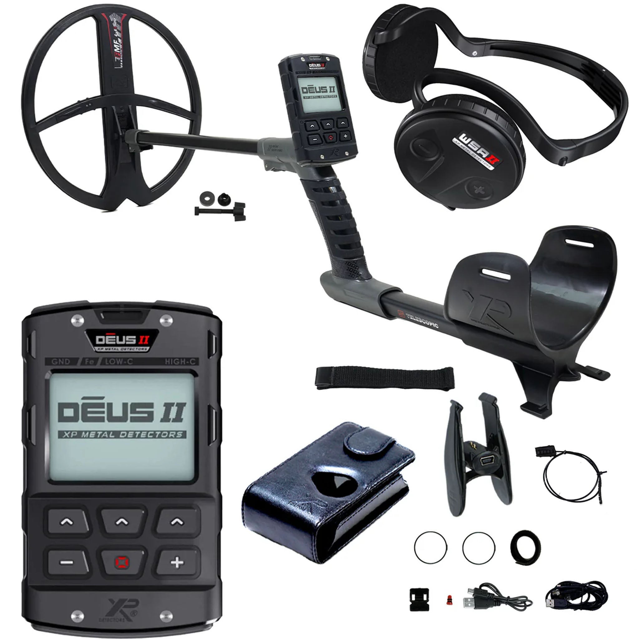 XP DEUS II Fast Multi Frequency RC Metal Detector with 13x11" FMF Search Coil
