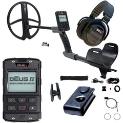 XP DEUS II Fast Multi Frequency RC Metal Detector with 13x11" FMF Search Coil with WSAXL-ST Stereo Headphones