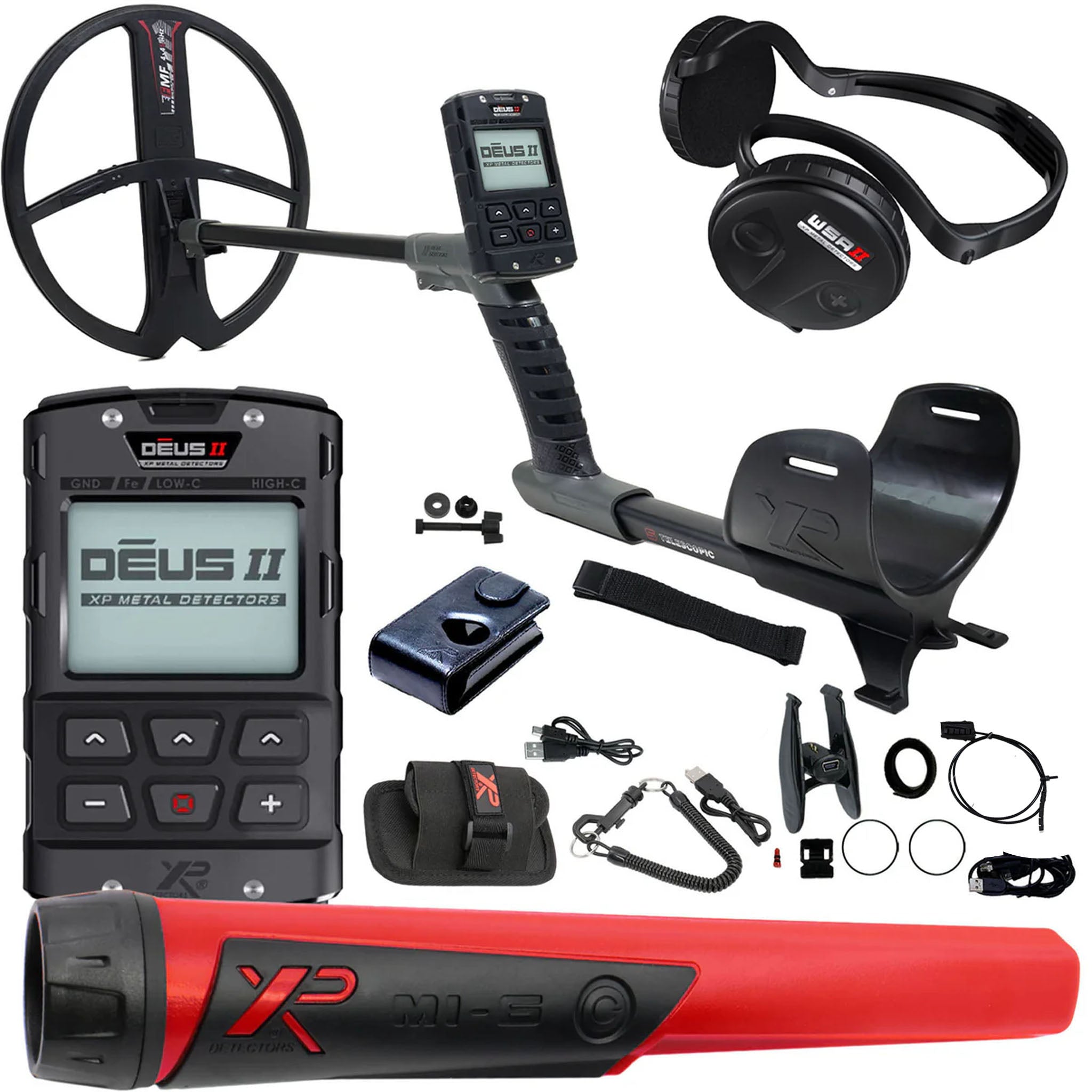 XP DEUS II Fast Multi Frequency RC Metal Detector with 13x11" FMF Search Coil