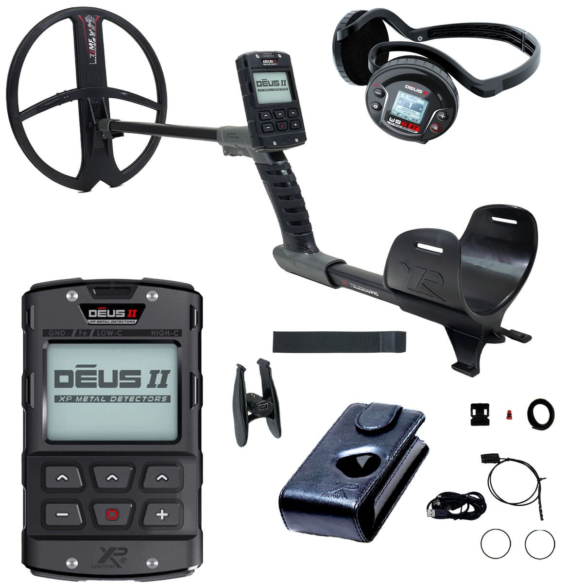 XP DEUS II Fast Multi Frequency RC WS6-ST Metal Detector with 13x11" FMF Search Coil