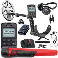 XP DEUS II Fast Multi Frequency RC + WSA ST Metal Detector with 9.5 X 5" FMF Search Coil with MI-6 Pinpointer