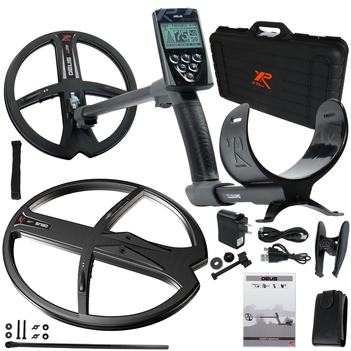 XP Deus Metal Detector Gold & Relic Hunt, Remote and 2 X35 Coils