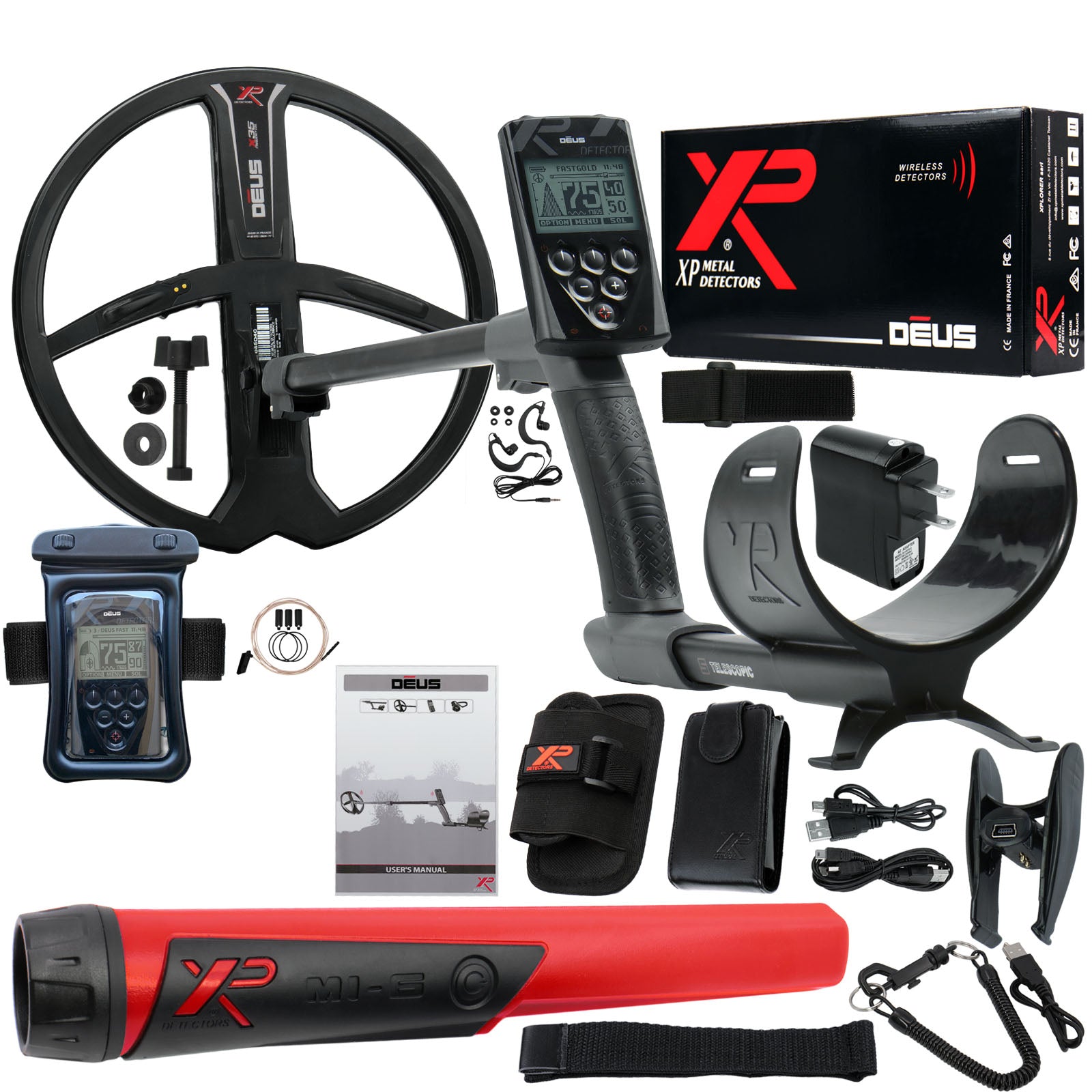 XP Deus Metal Detector w/ MI-6 Pinpointer, Remote, X35 Coil & more ...