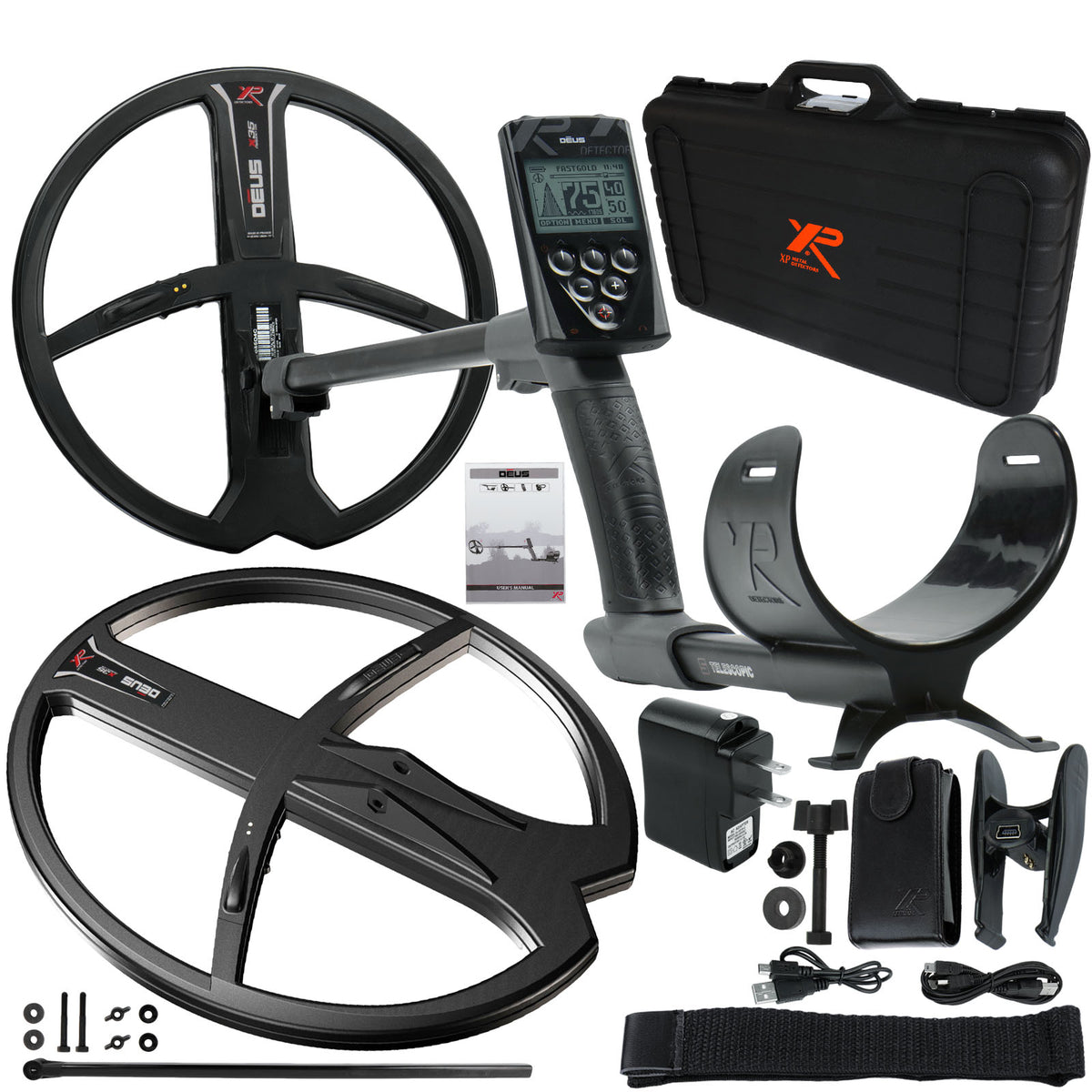 XP Deus Metal Detector Gold&Relic Bundle, Remote and 2 X35 Coils