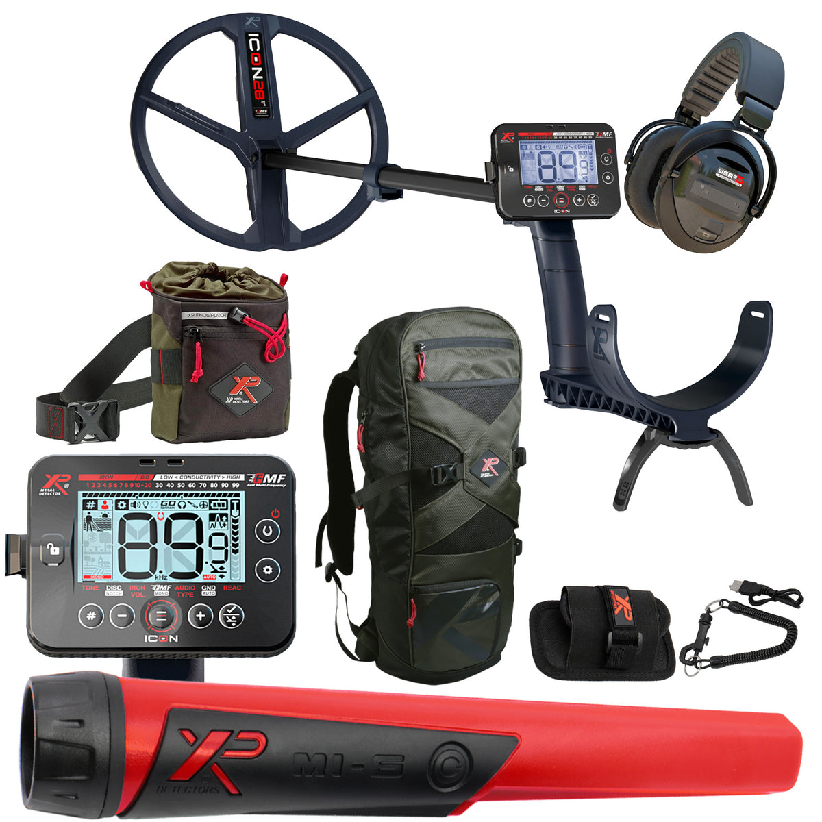 XP ICON Adventure Pack Metal Detector Kit – FMF Multi-Frequency Bundle with Headphones, Pinpointer & Backpack