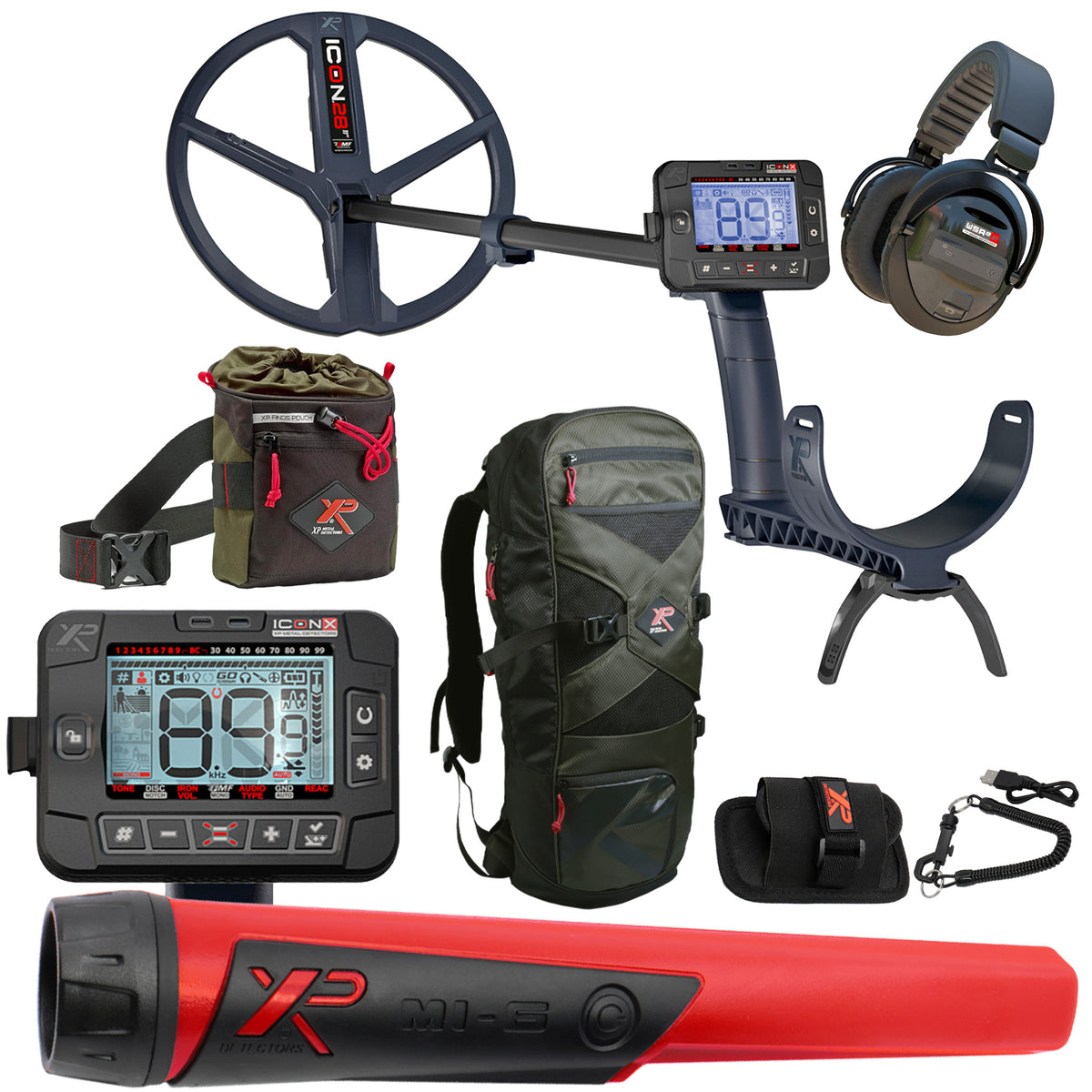 XP ICONX Adventure Pack - Wireless Metal Detector Bundle with Headphones, Pinpointer, Backpack & Finds Pouch