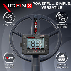 XP ICON-X Fast Multi Frequency Metal Detector with WSA-XL ST Headphones and 11" FMF Search Coil