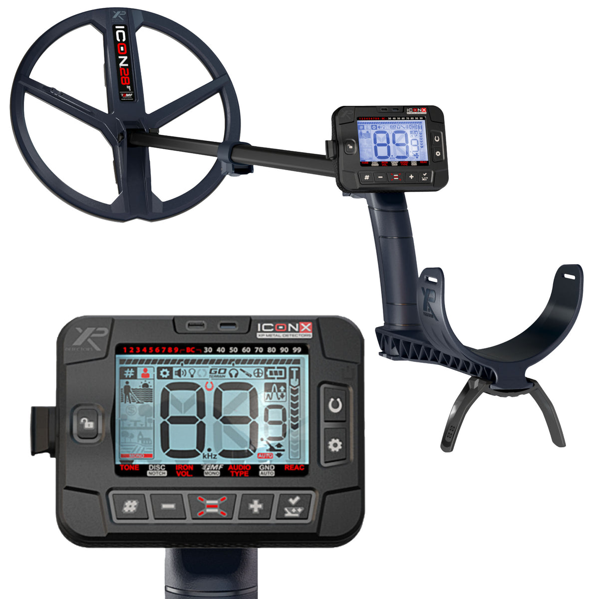 XP ICON-X Fast Multi Frequency Metal Detector with 11" FMF Search Coil