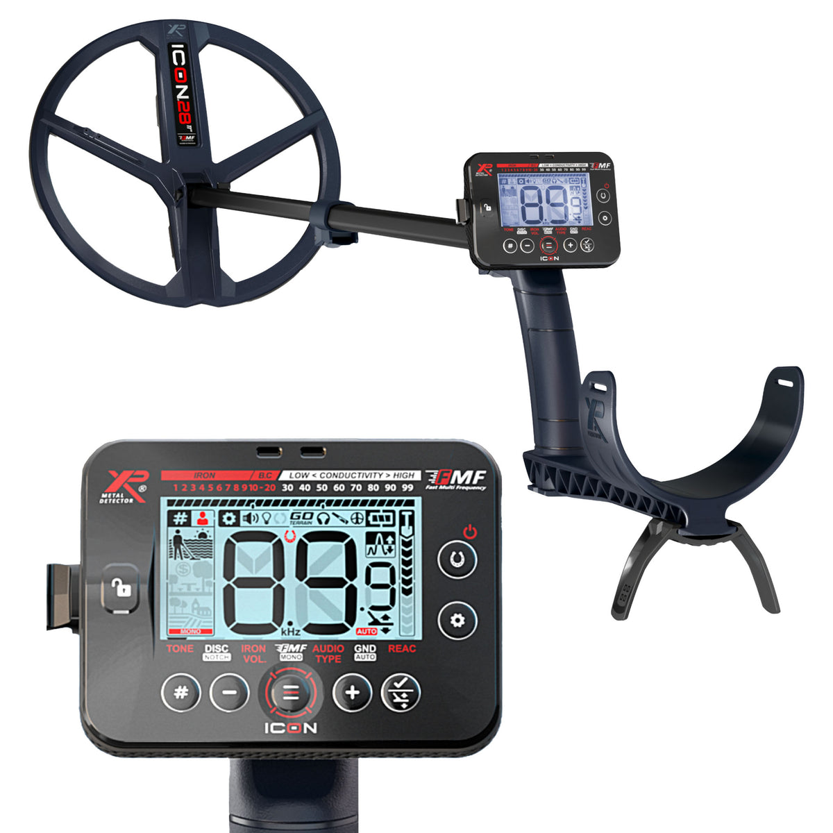 XP ICON Fast Multi Frequency Metal Detector with 11" FMF Search Coil