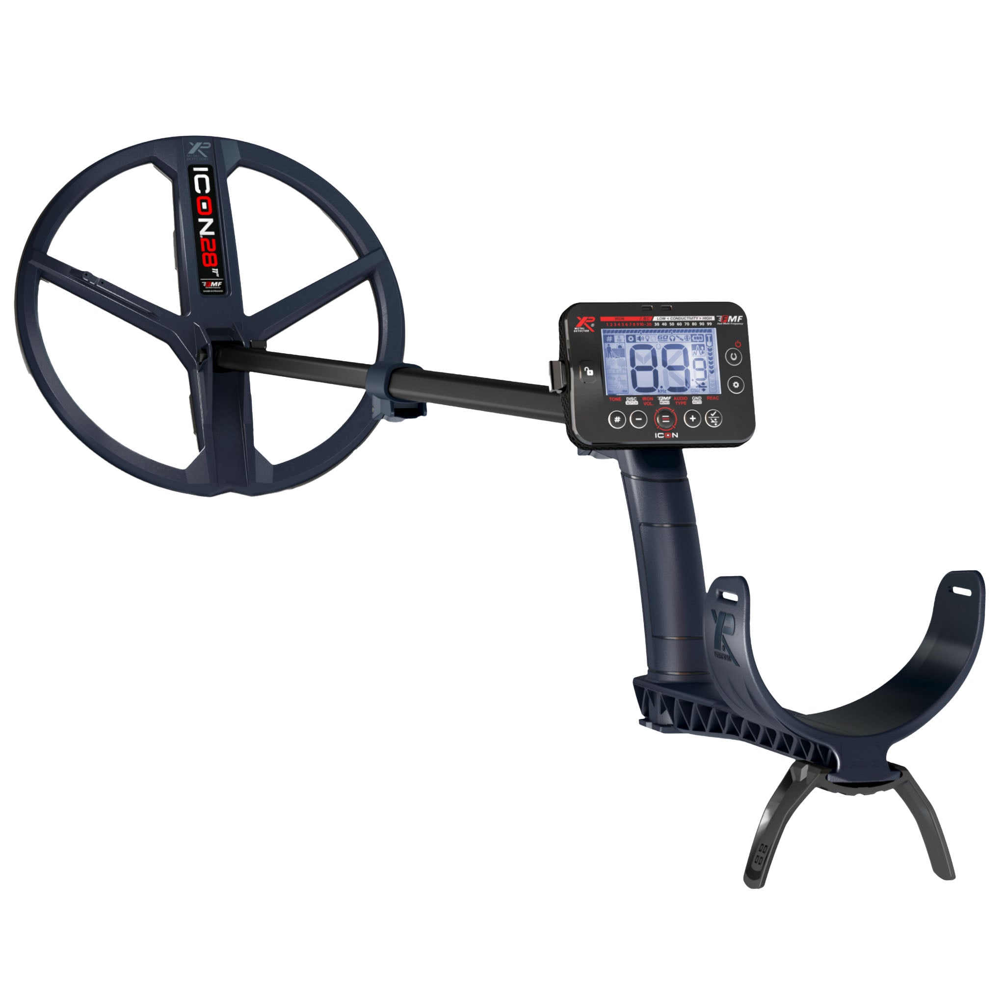 XP ICON Fast Multi Frequency Metal Detector with WSA ST Headphones and 11" FMF Search Coil