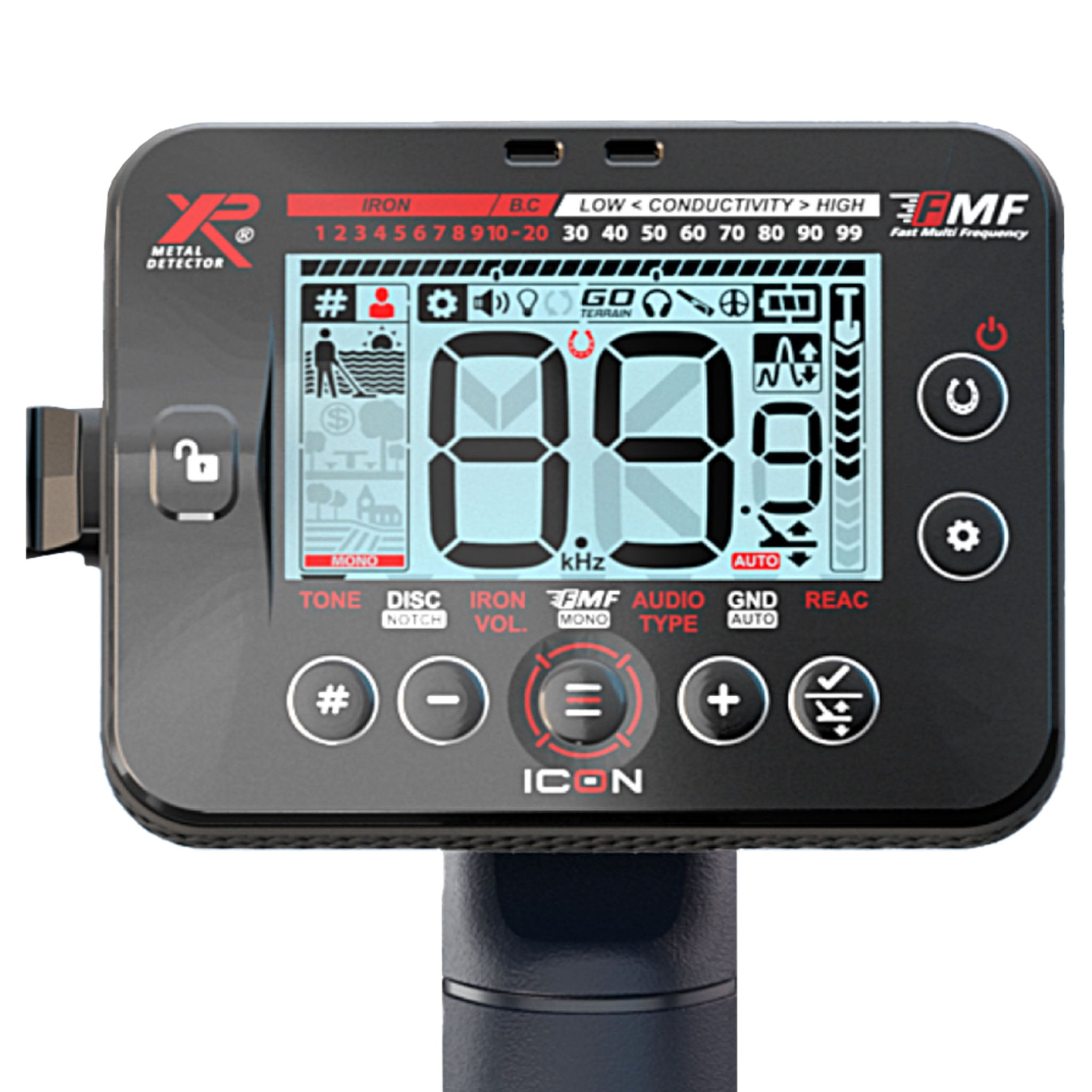 XP ICON Fast Multi Frequency Metal Detector with WSA ST Headphones and 11" FMF Search Coil