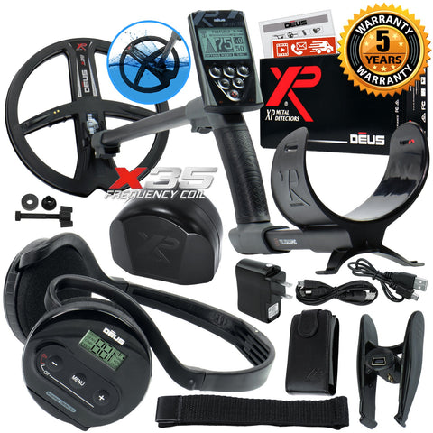 XP Deus Metal Detector with Backphone Headphones, Remote and 9” X35 Search Coil (Open Box)
