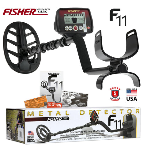Fisher F11 Metal Detector with 11" DD Waterproof Elliptical Search Coil (Open Box)